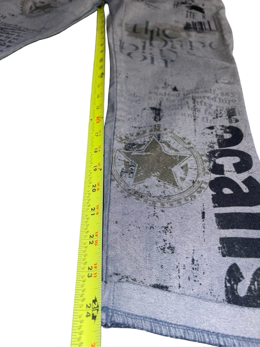 Bella Amore Made in Italy Cropped Graphic Jogger Pants Gray Stretch Size L - Picture 8 of 9